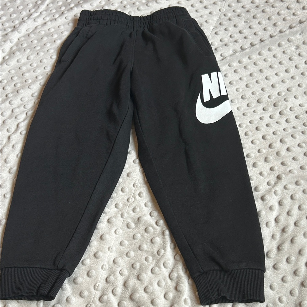 Nike Kids Black Sweatpants with White Logo
